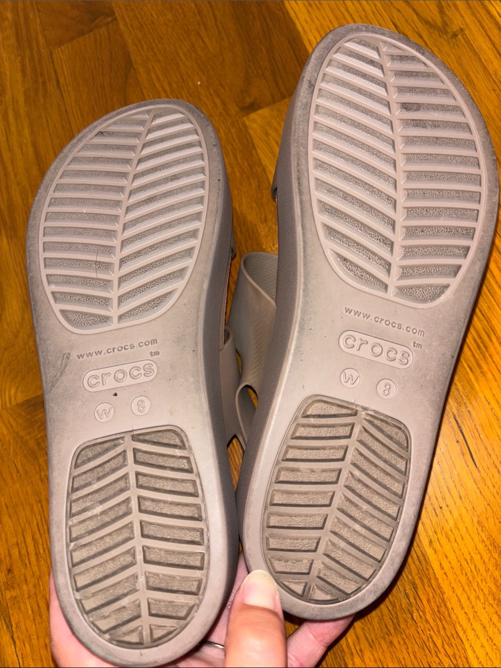 CROCS Women’s Taupe Brooklyn Wedge Sandals - Picture 3 of 3